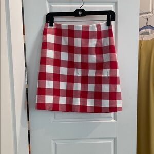 Hill House Red and White Plaid Mini Skirt